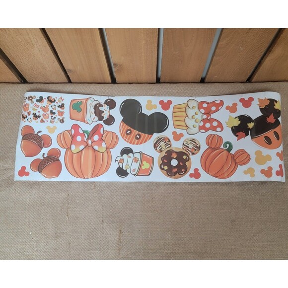 Fall Window Clings 2 Sheets, Autumn Pumpkin Doughnut Acorn Cupcake Stickers - Picture 2 of 3